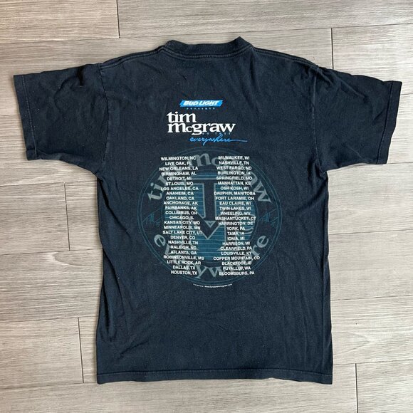Vintage 90s Tim McGraw Everywhere Tour Double Sided Concert T-Shirt Size L - Picture 4 of 4